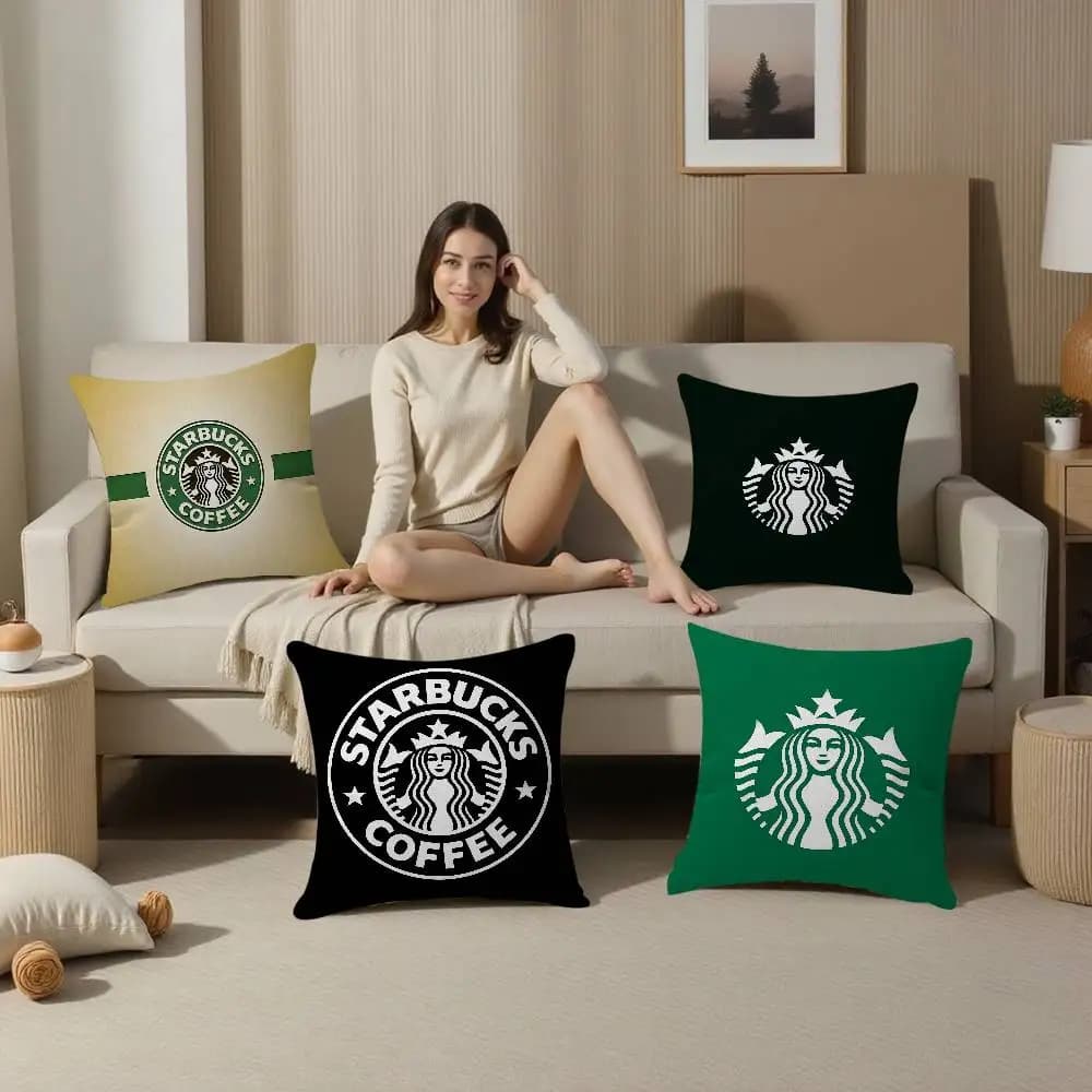Famosa Federa per Cuscino con Logo Starbucks, Regalo Decorativo per Camera da Letto, Divano, Sedia, Casa