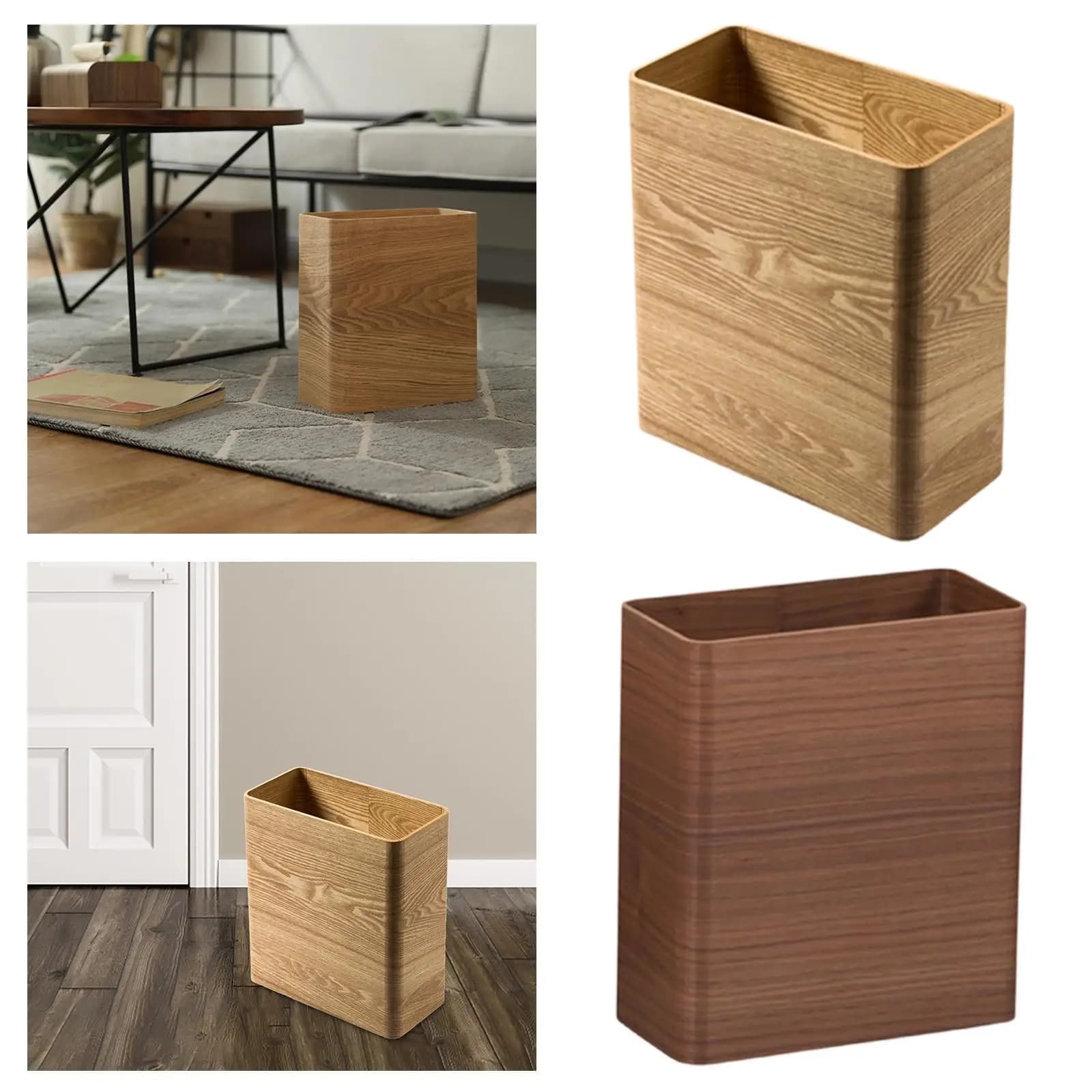 Bidone della spazzatura in legno Cestino della spazzatura Bidone della spazzatura Bidone della spazzatura per dormitorio Cucina Sala polvere