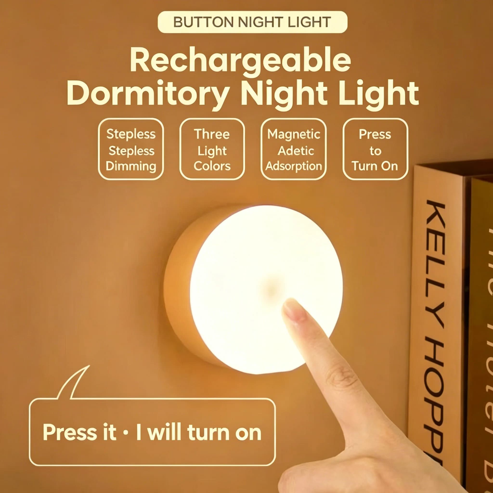 Lampada da Scrivania LED Ricaricabile con Protezione per gli Occhi, Luce per Studio e Lettura, Controllo Touch Magnetico, Illuminazione Notturna per Dormitorio e Camera da Letto