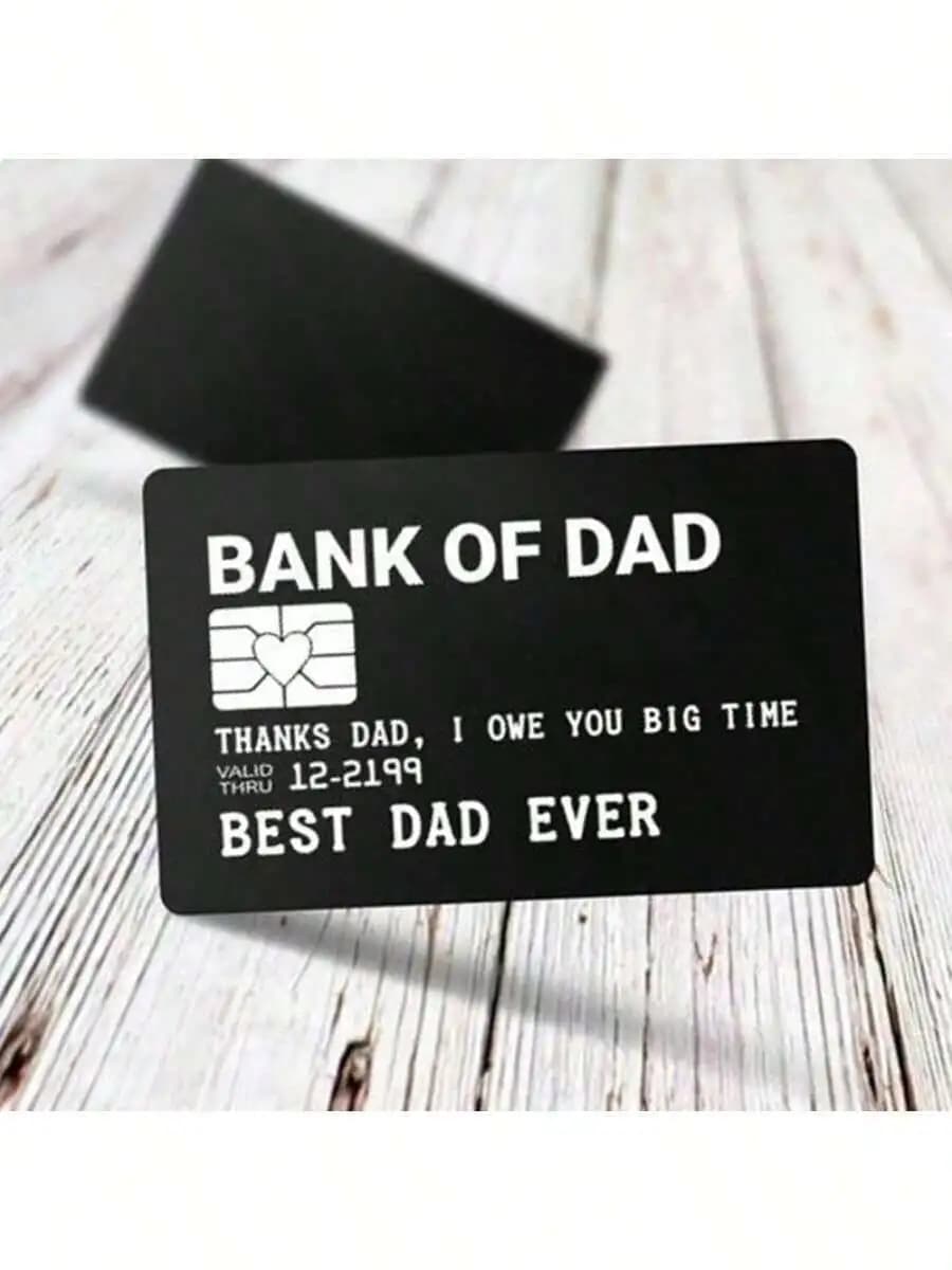 Laser Engraved Alloy Wallet Card Keychain Funny Dad Gift for Father’s Day Christmas Graduation Teacher School Bag Charm Car Acce