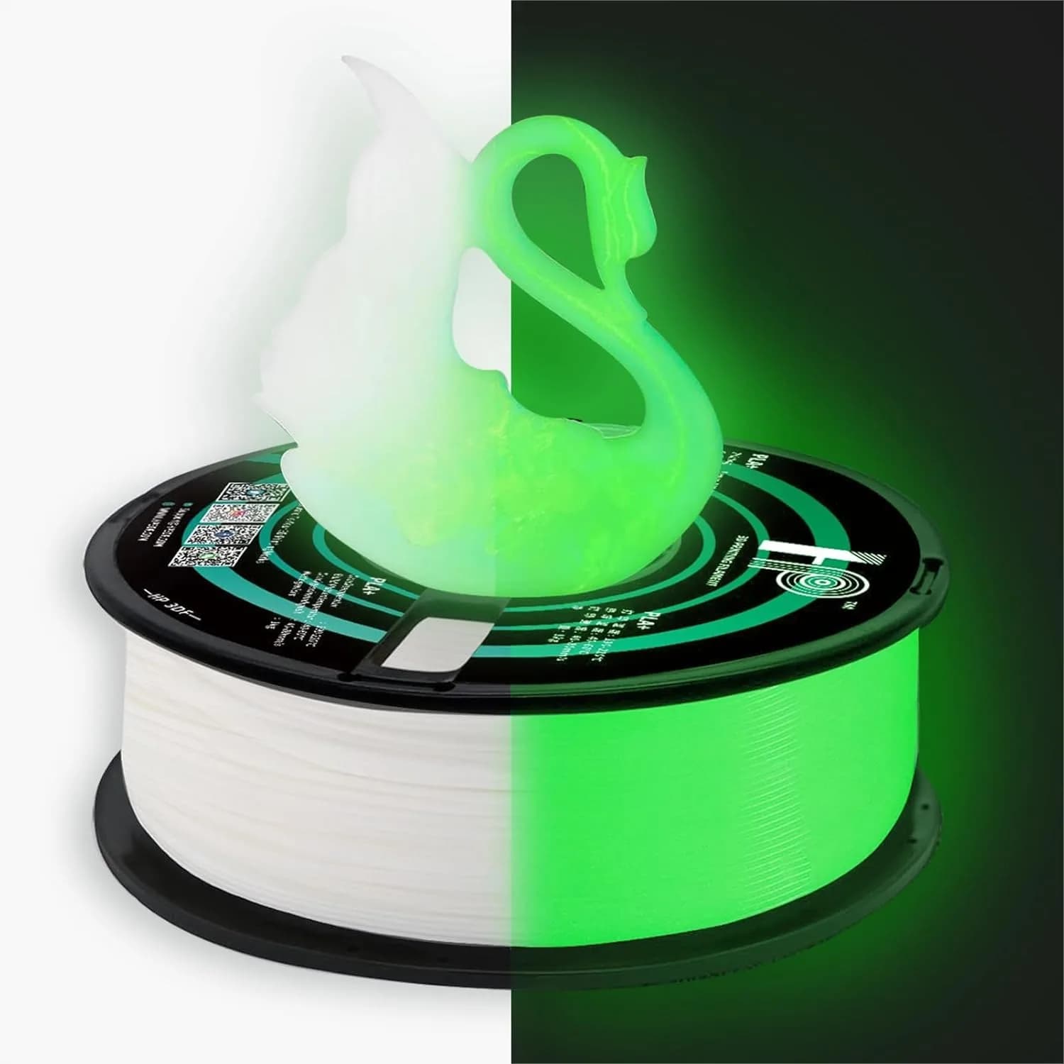 Filamento PLA fosforescente da 1,75 mm, filamento per stampante 3D con precisione dimensionale +/- 0,02 mm, bobina da 1 kg (2,2 libbre) per la maggior parte delle stampanti FDM
