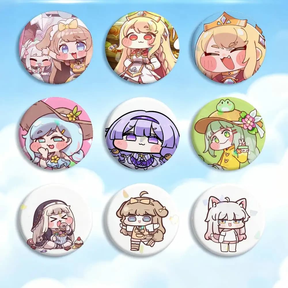 T-Trickcal Chibi Go G-Game World Distintivi Creativi in Latta, Spille e Spille a Spillo per Vestiti e Zaini
