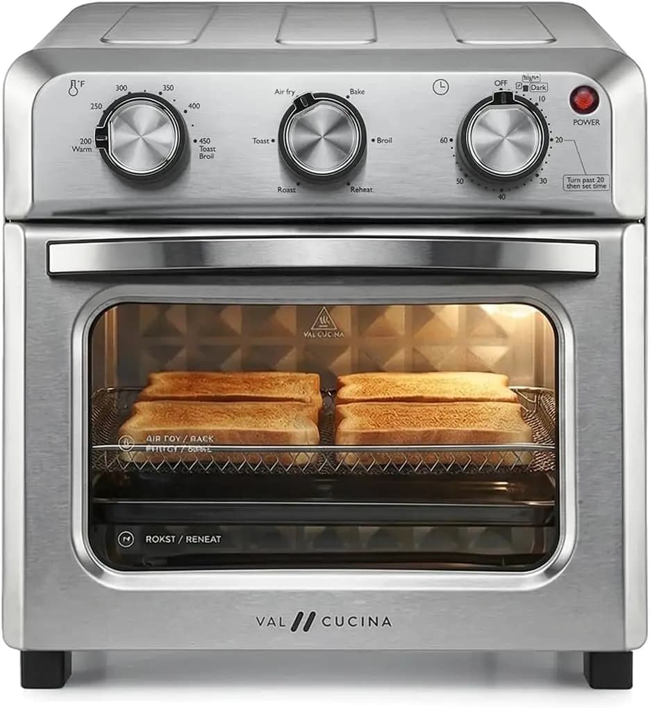 Combined oven 6-in-1 with Air Fryer function, Convection oven Compact from 12,7 QT with Hexagonal heating for Pizza and Toast