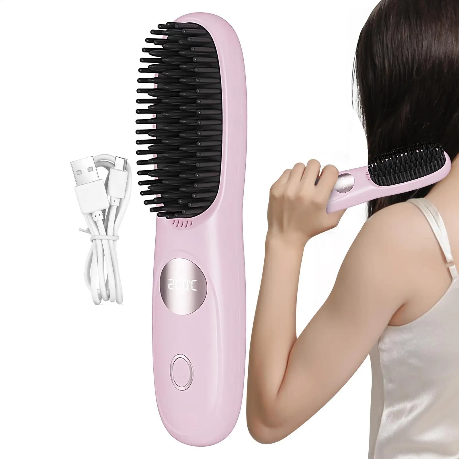 Widthless Brush with 3 Temperatures, Negative Ions, Anti-Scoating Ceramics, Shelving combs for Styling Hair