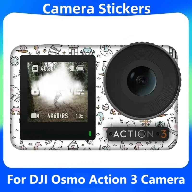 For DJI Action3 Decal Skin Vinyl Wrap Film Video Camera Adhesive Body Protective Coat Osmo Action 3
