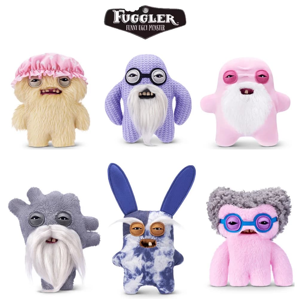 Fuggler Old Fogies Original Plush Doll Funny Ugly Tooth Old Grandpa Granny Monster Stuffed Toy Birthday Gift with Box