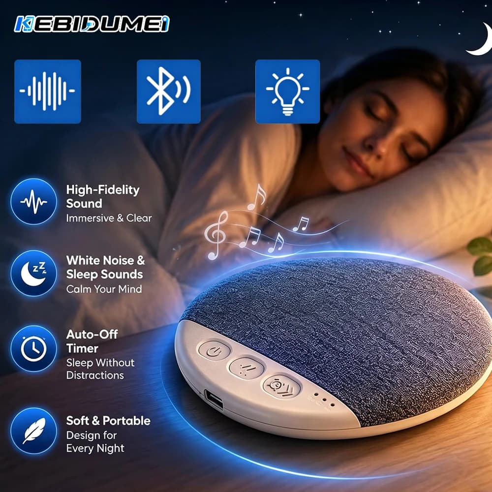 KEBIDUMEI Wireless Pillow Speaker Mini Bluetooth Speaker with TF 360 Surround Sound Wireless MP3 Music Player No Disturb Partner