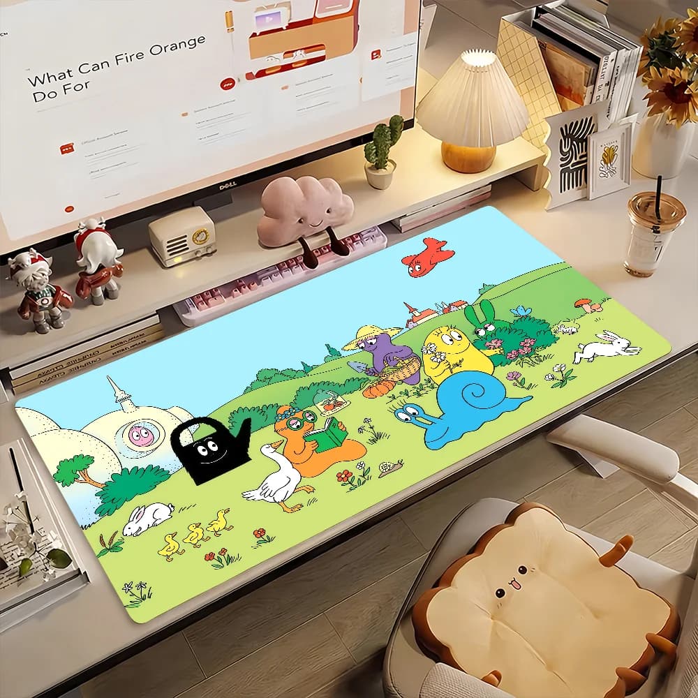 Tappetino per Mouse Cartoon B-Barbapapa, Antiscivolo in Gomma, Tappetino per Computer, Decorazione per Gamer, Deskmat per Laptop e Ufficio, Grande