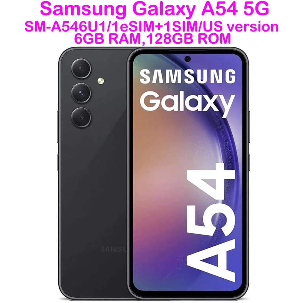 Samsung Galaxy A54 5G Ricondizionato, Smartphone Android con Schermo da 6,4 Pollici, Fotocamera 50MP, Batteria 5000mAh, Ricarica 25W, NFC, Octa-Core, Edizione USA