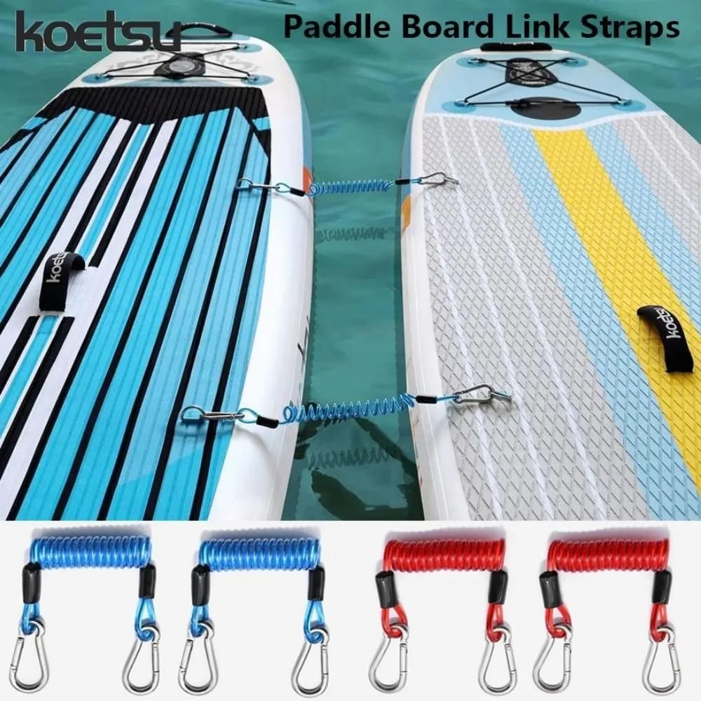 1/2PCS TPU Material Paddle Board Link Straps 304 SS 2 Colors Kayak Anti-Lost Lanyard SUP Anti-drop Rope