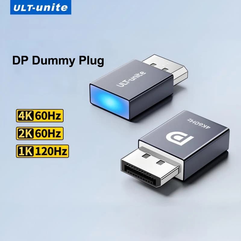 5 pz. Adattatore DP Dummy Plug per Display Virtuale 4K, Emulatore Headless DP EDID, Accessori DisplayPort per Scheda Video