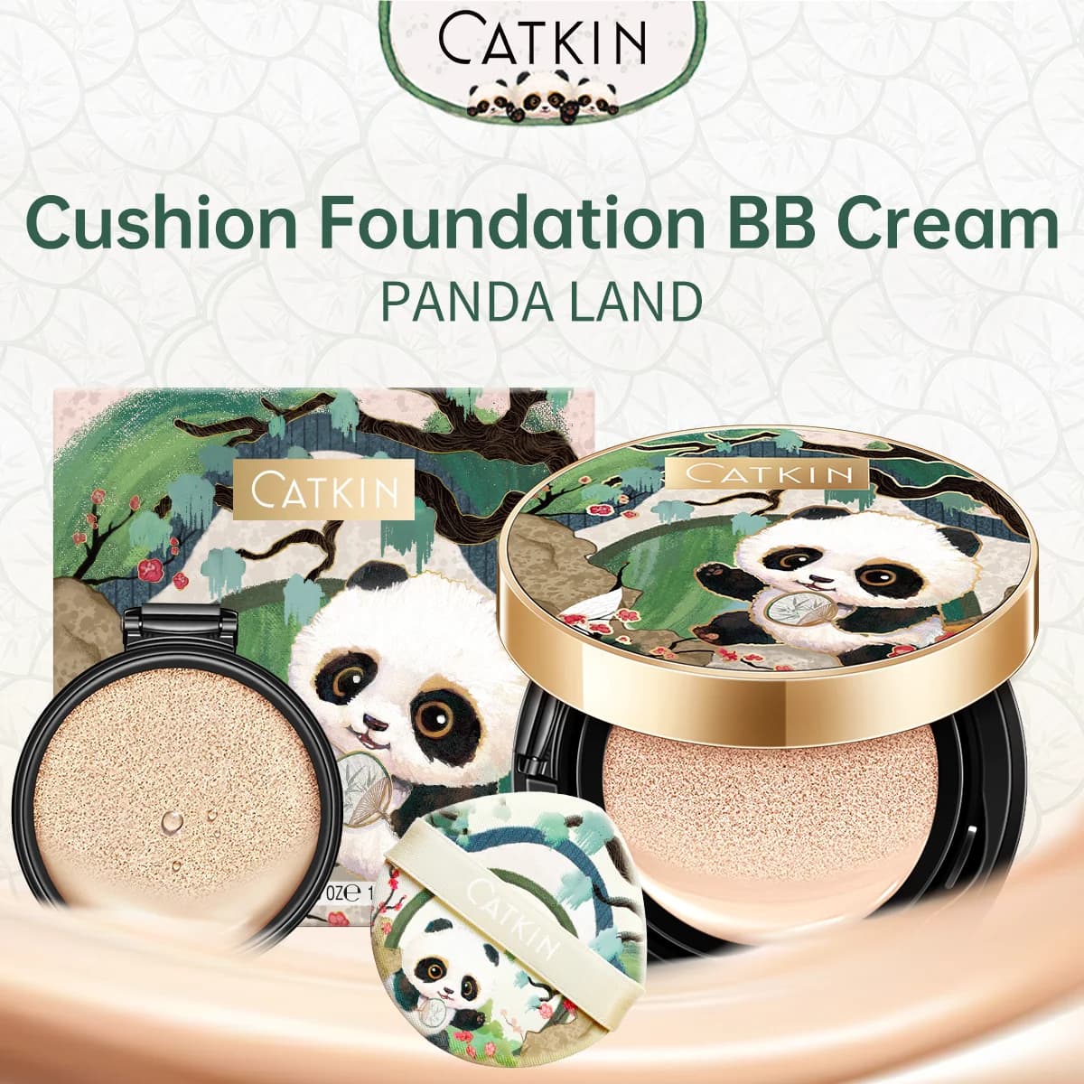 Panda Land Fondation total cover cushion, moisturizing and nourishing face makeup without breathable pores saves for sensitive skin