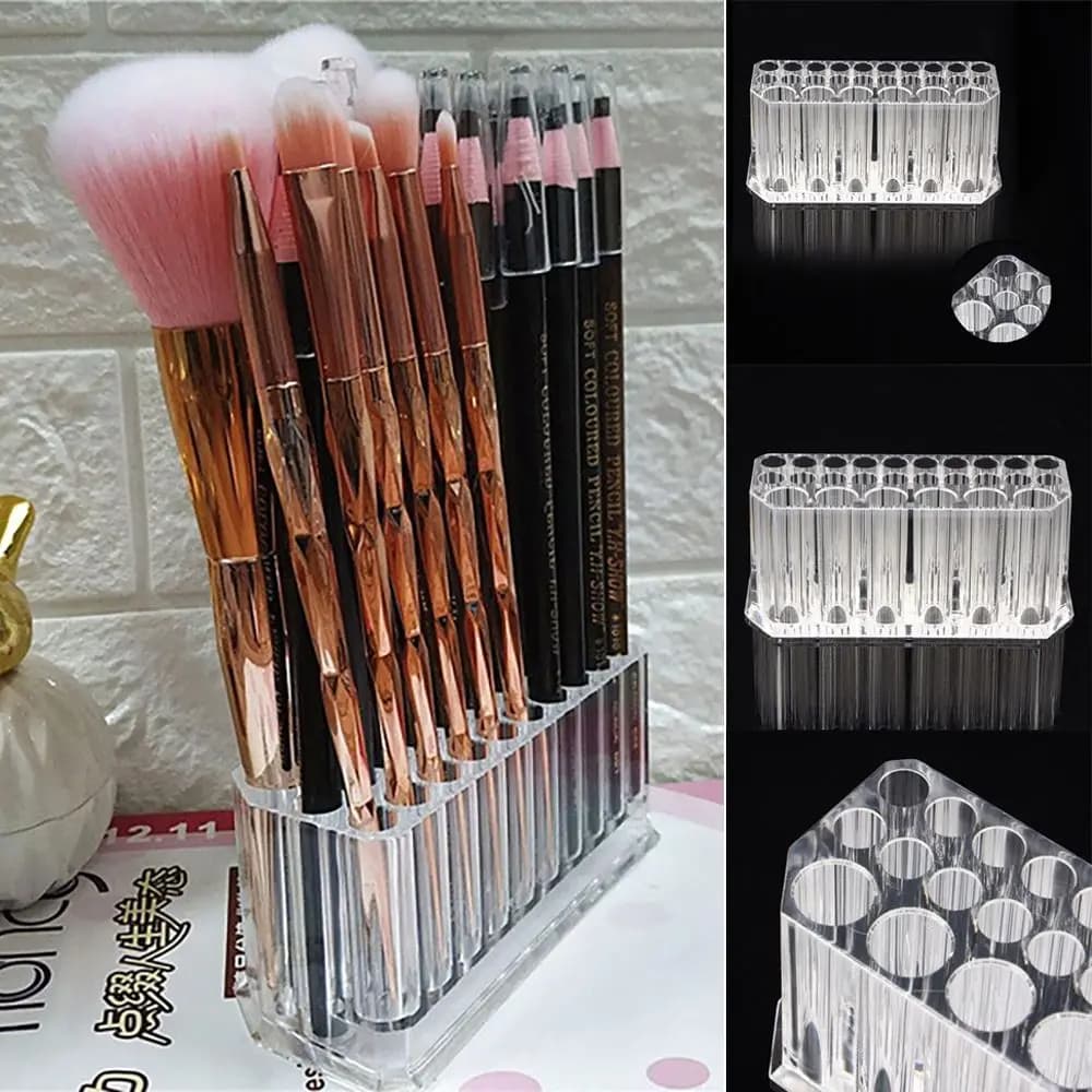 Organizzatore per Rossetti a 26 Fori, Semplice Porta Matite, Scatola Contenitore, Espositore Cosmetico, Porta Pennelli Trucco