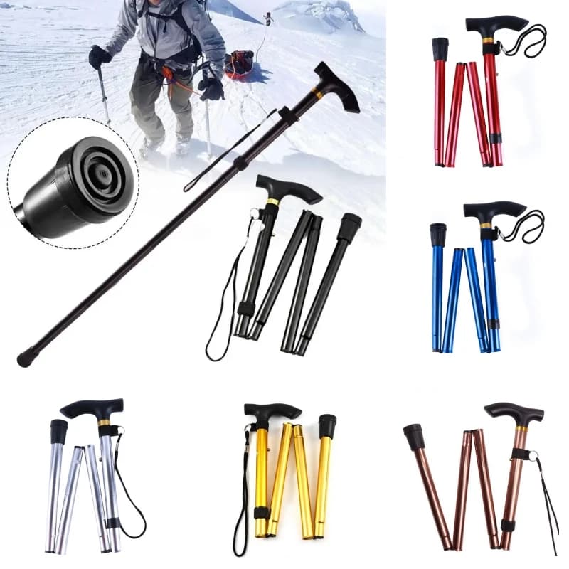 Escursionismo campeggio alpinismo pali bastone da passeggio bastone telescopico bastoncini da Trekking bastone pieghevole stampelle palo Unisex