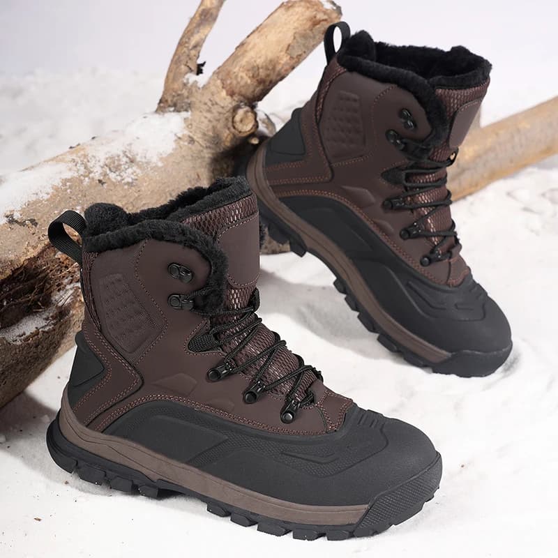 Stivali invernali da uomo Scarpe antiscivolo resistenti all'usura da uomo Scarpe imbottite in cotone Stivali da lavoro per uomo Sport e tempo libero All-match