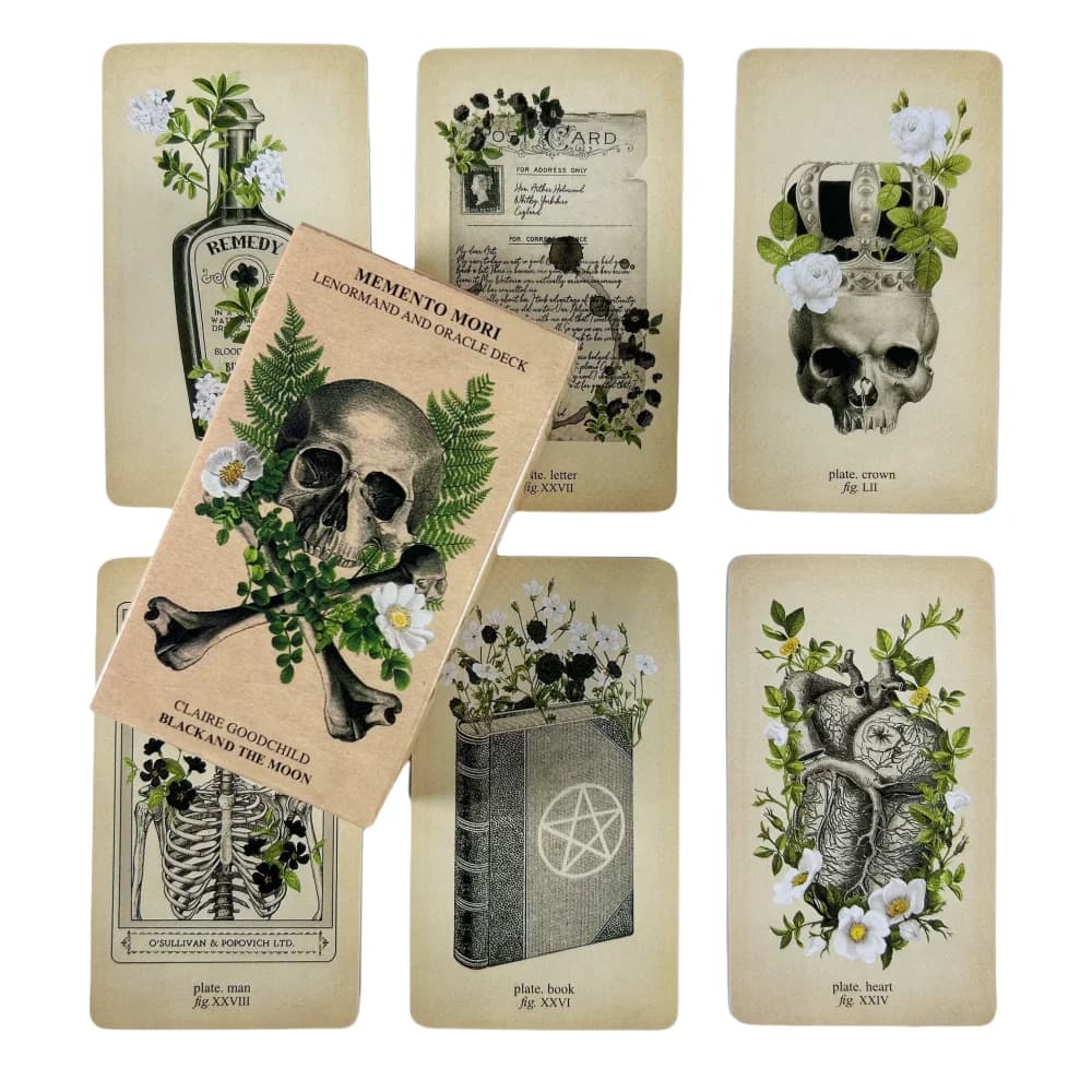 1pc Memento Mori Lenormand e Oracle Deck Gioco da tavolo inglese Carte da gioco