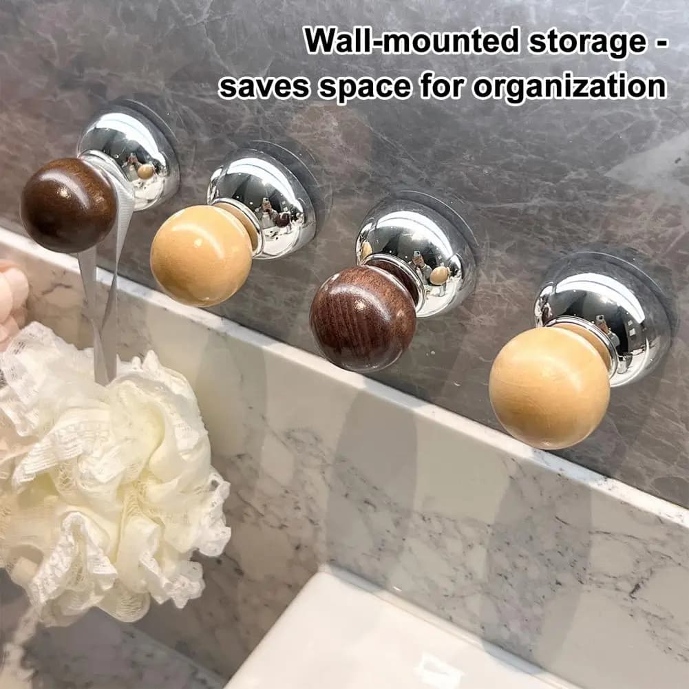 Gancio a Sfera Rotondo da Parete, Ganci a Ventosa Resistenti, Appendiabiti a Muro con Blocco a Pressione, Gancio Multifunzionale a Forma di Sfera per Cucina
