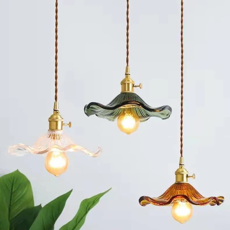 Casa semplice lampada a sospensione a LED camera da letto soggiorno Bar vetro colorato rame lampada a sospensione luce lampadario a soffitto Edison lampadario sospensione lampadario soffitto decorazioni casa
