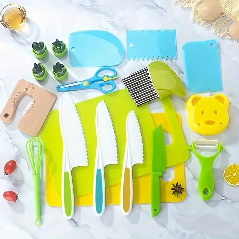 Children's Kitchen Cutters Set Children's Knife Children's Knives Fruit Knives for Plastic Cake Tools for Children's Playground Kitchen Accessories