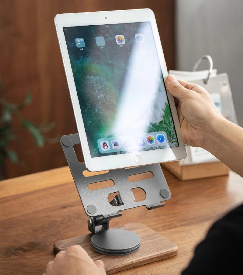 360 ° Supporto per tablet girevole Supporto da tavolo pieghevole regolabile adatto per laptop e tablet iPad Pro/Air/Min