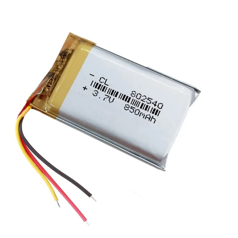 1-10PCS 3.7V 850mAh 802540 3 fili Batteria ai polimeri di litio Lipo per GPS Altoparlante Bluetooth Telefono Fotocamera digitale Registratore di guida