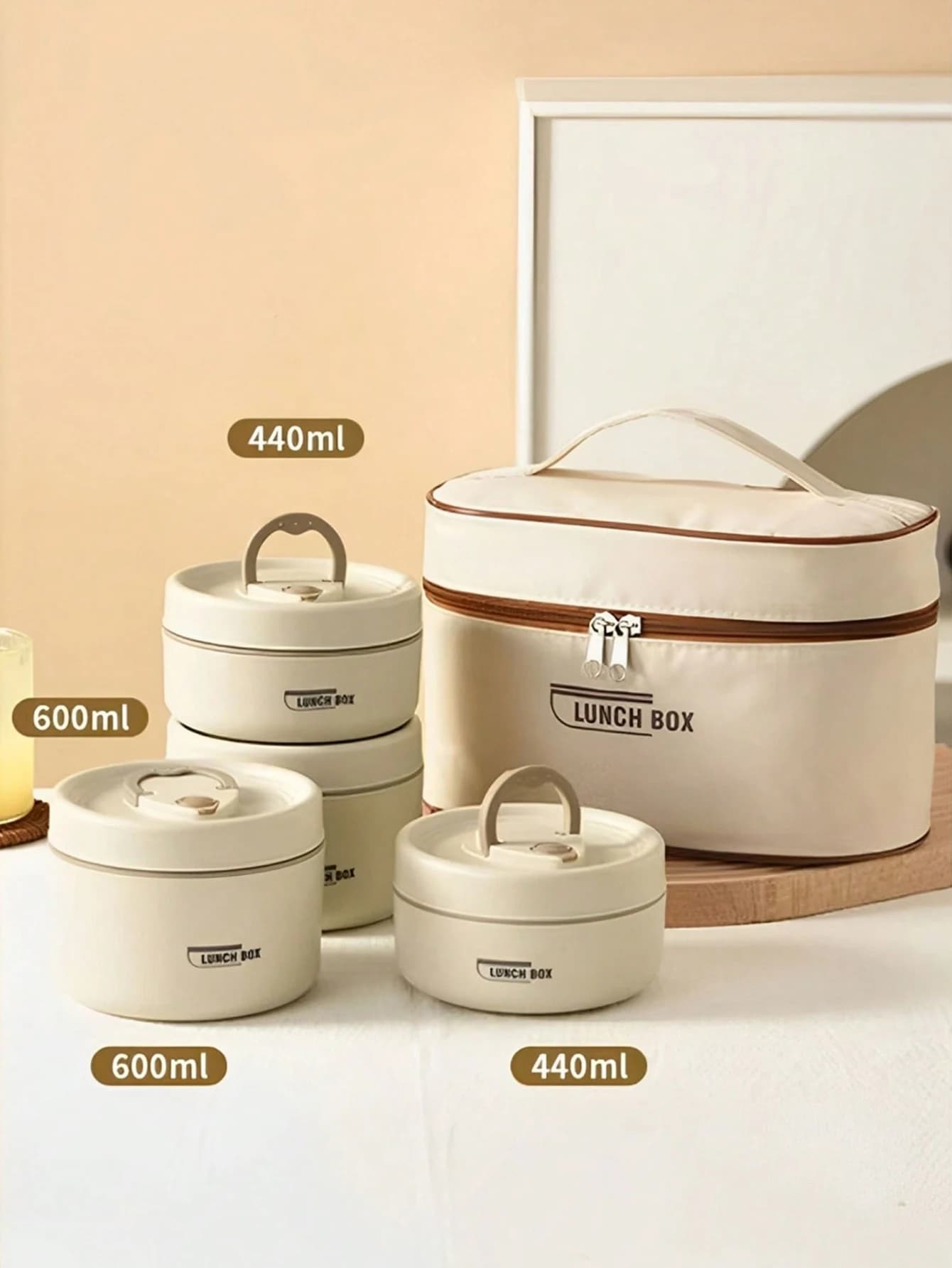 1/2/3/4 pezzi Set di contenitori per il pranzo per alimenti isolati portatili con scatola per il pranzo termica Contenitore per il pranzo impilabile separato per bambini adulti