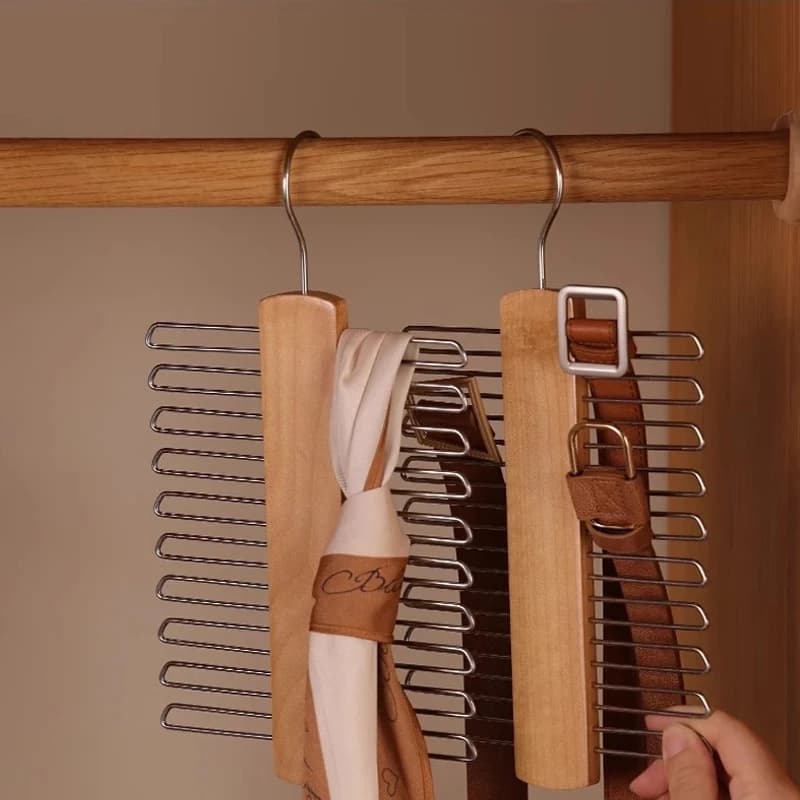 Cravatte Appendiabiti 20 Bar Sciarpa di seta Cintura Organizer Rack Armadio Portaoggetti in legno Portaoggetti per camera da letto Organizzatore domestico