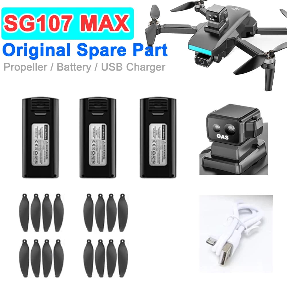 SG107 MAX Drone pezzo di ricambio originale lama dell'elica/batteria/caricatore USB/accessorio SG107MAX per evitare ostacoli