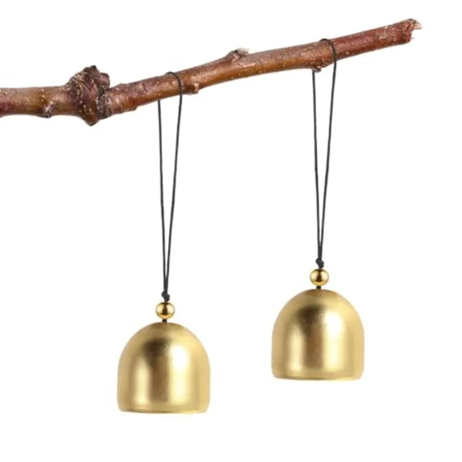 2 PCS Small Hanging Bell, Decoration Hanging Bells for Door Brass Small Hangings Wind Chimes Decorative Camping Tent Bells Chim