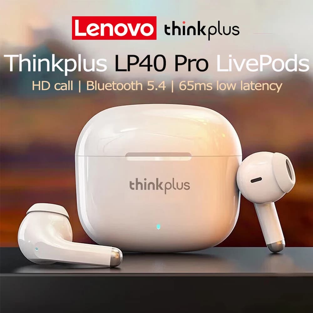 Lenovo Thinkplus LP40 Pro LivePods Auricolari Wireless Bluetooth 5.4 con Microfono Doppio HD