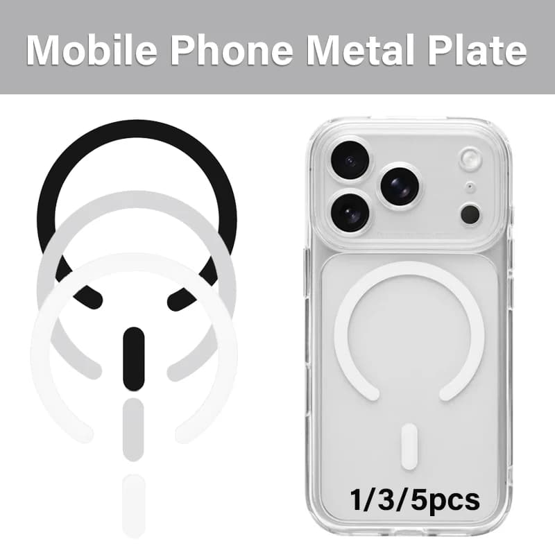1/3/5pcs Universal Ultra-thin Phone Sticker Metal Plate for Magsafe Iron Patches for iPhone 17 16 15 Pro Max Plus Xiaomi Samsung
