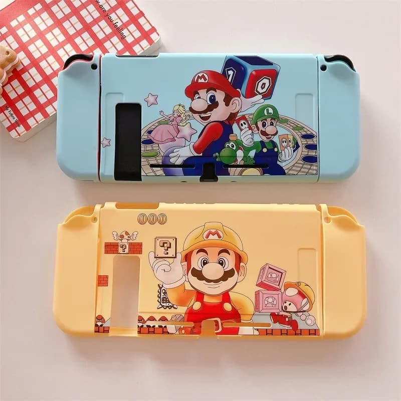 Cover Protettiva Morbida in TPU per Console Nintendo Switch, Tema Super Mario Bros, Accessori NS, Guscio Separato con Personaggio Luigi