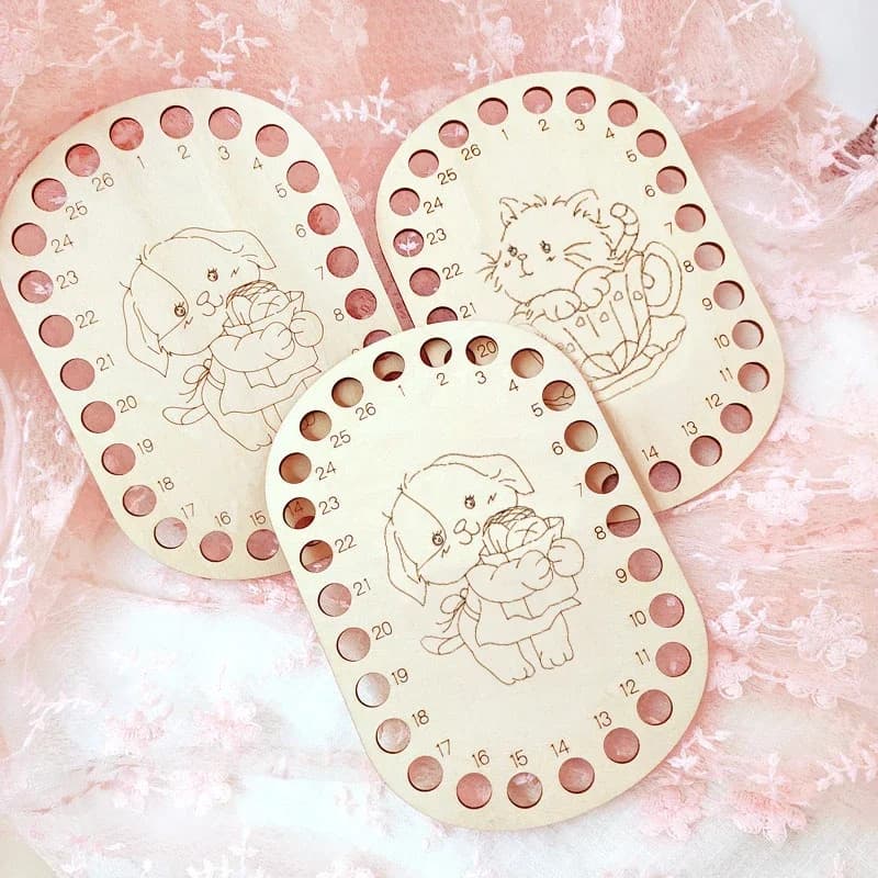 YOMDID 2 pezzi cartone animato modello animale punto croce avvolgitore tavole per infilare in legno accessori per riporre filati da ricamo fai da te