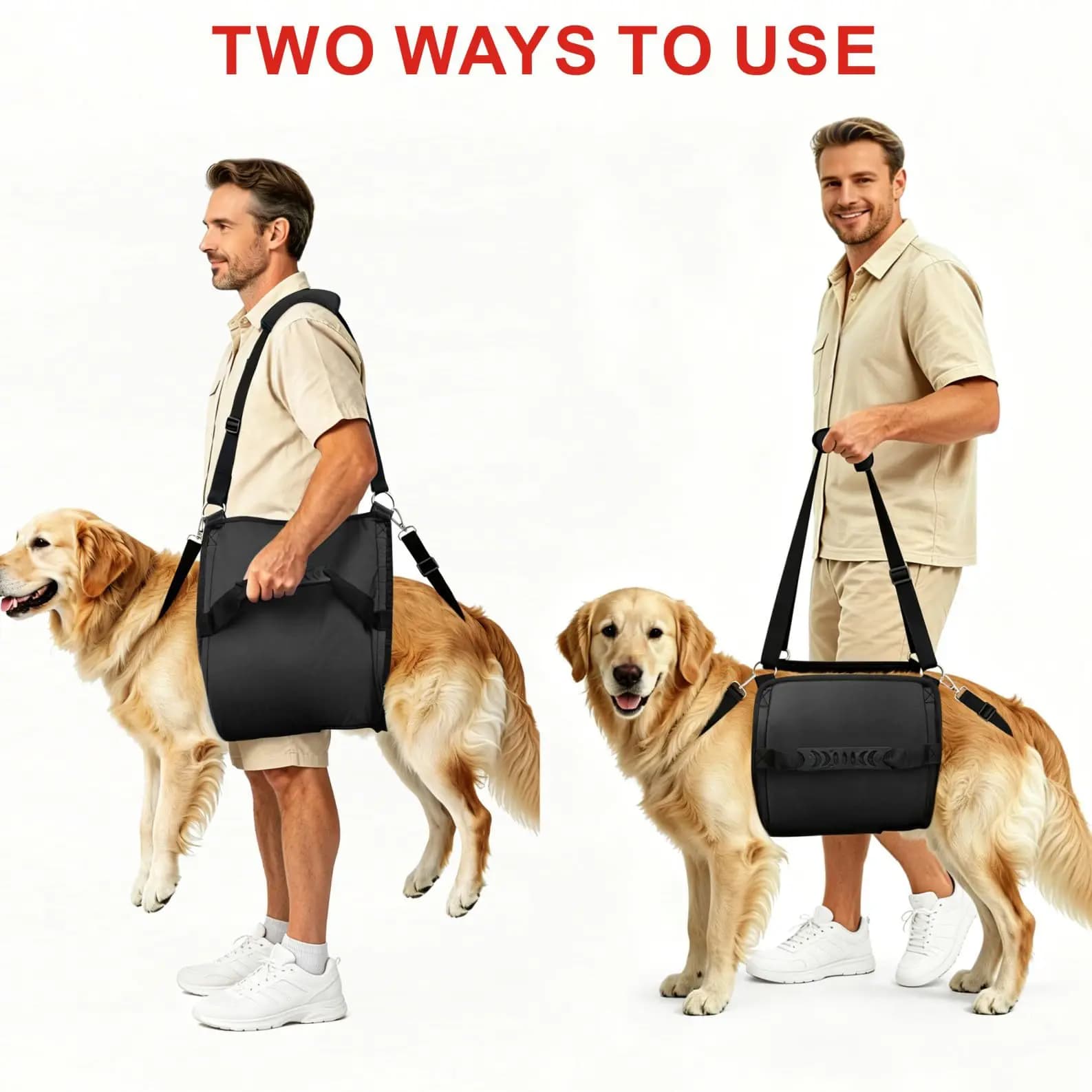 Dog Carry Sling Emergency Backpack Pet Legs Support Rehabilitation Dog Lift Harness for Nail Trimming Dog Carrier for Senior Dog