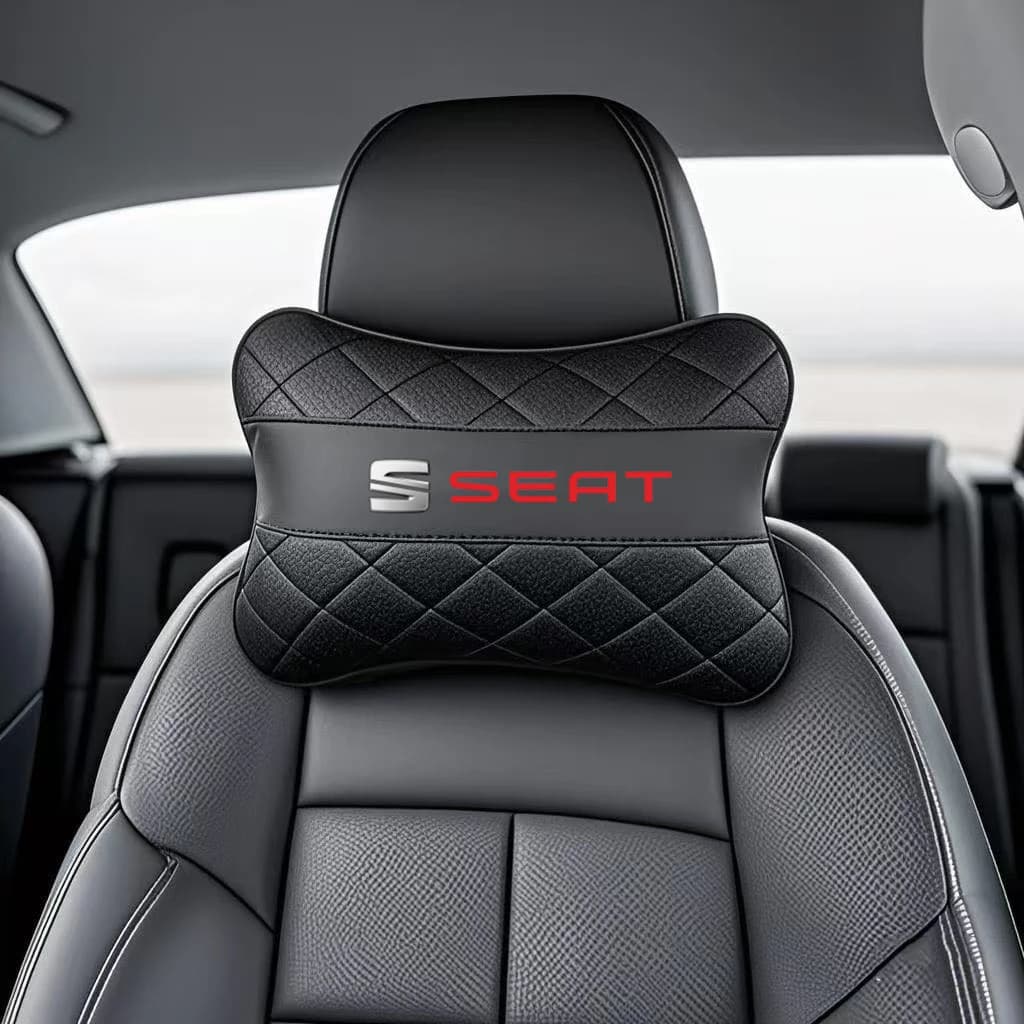 Car Memory Foam Neck Pillow Protection Lumbar Backrest Cushion For TOLEDO leon EXEO mk3 mk2 5f ateca altea seat FR Car Sticker
