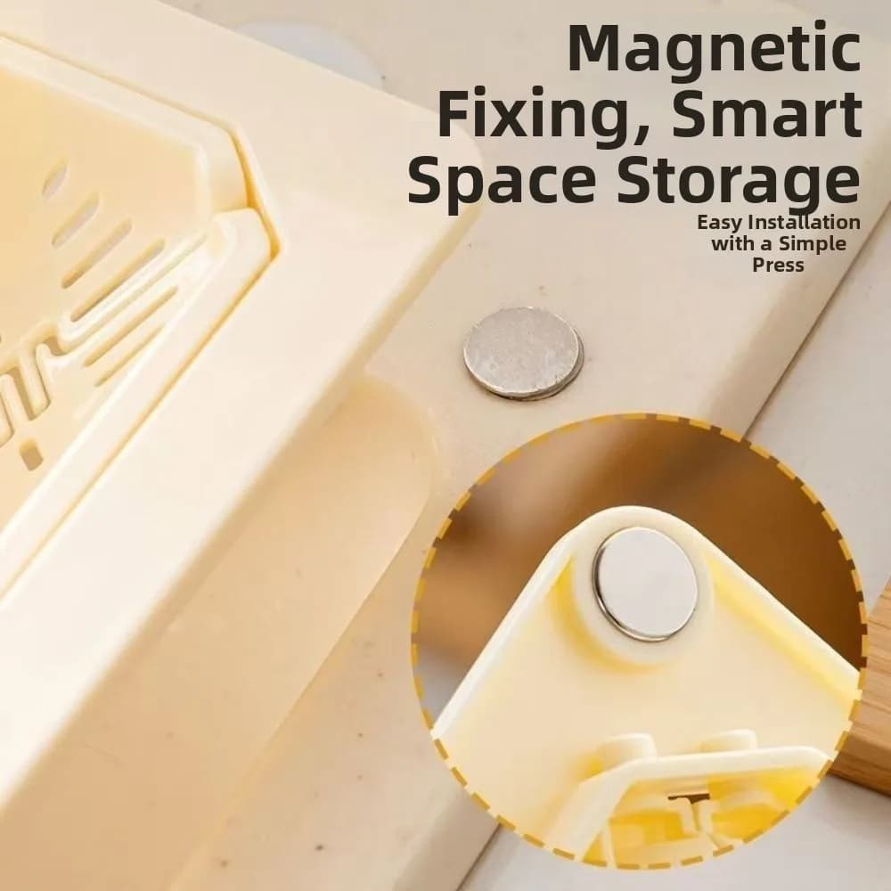 Nuovo Cestello Magnetico per Lavello Triangolare Multifunzionale, Filtro per Rifiuti Alimentari, Contenitore per Spazzatura da Cucina