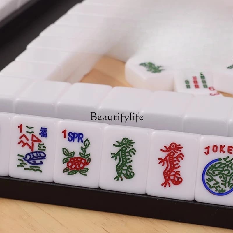 Piastrelle di mahjong americane strofinate a mano mahjong acrilico avorio