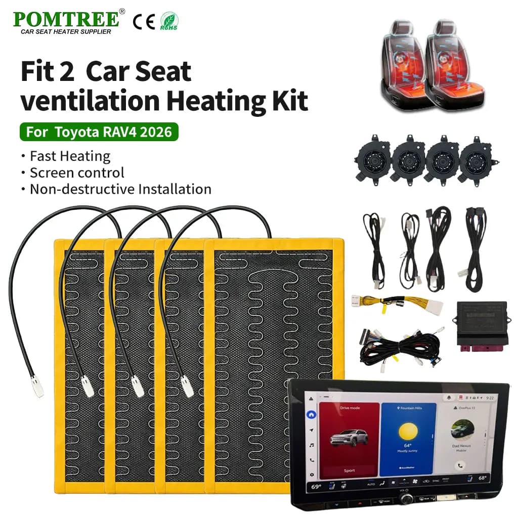 Screen Control Car Seat Ventilation Heating Kit For Toyota RAV4 2026 Built-in 2 Seats Alloy Wire Summer Winter Wiring Harness