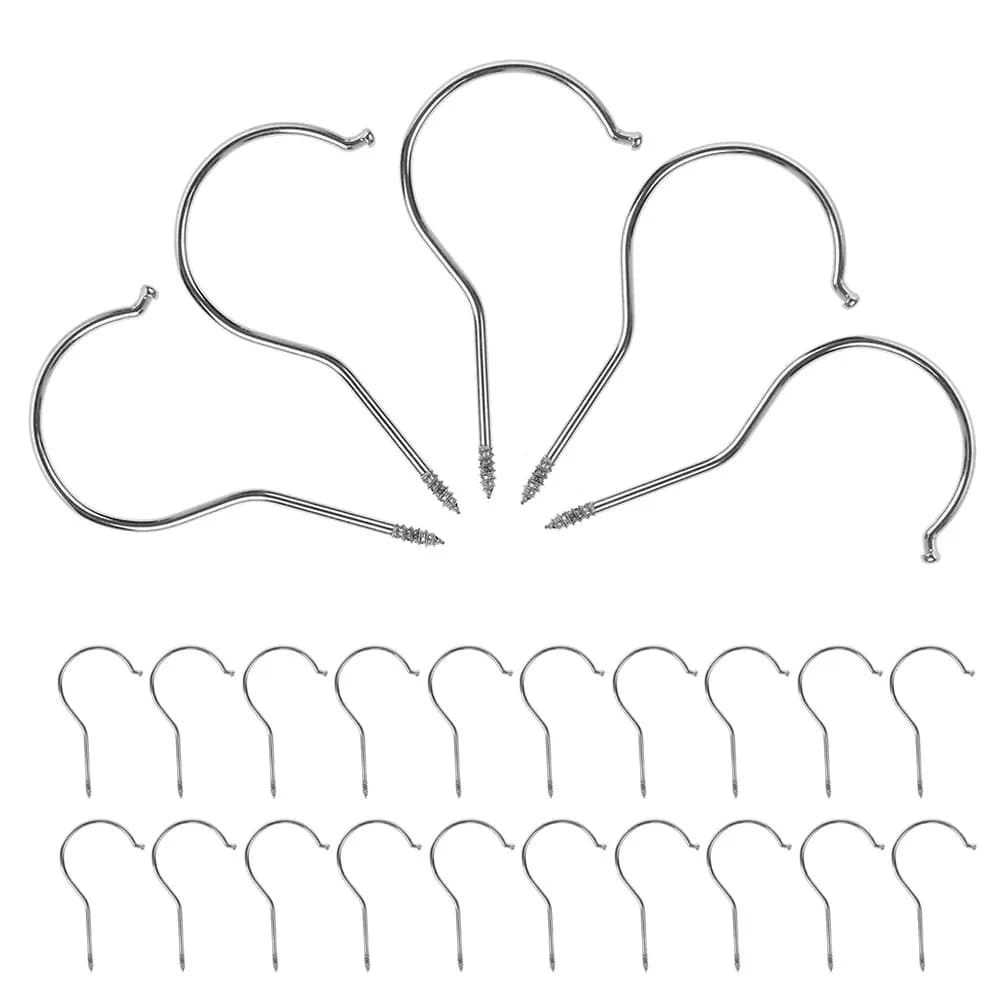 50 Pieces Metal Hooks Reinforced for Hanging Dresses, Vine Hooks Resistent Compatible with All Armadio Clothes