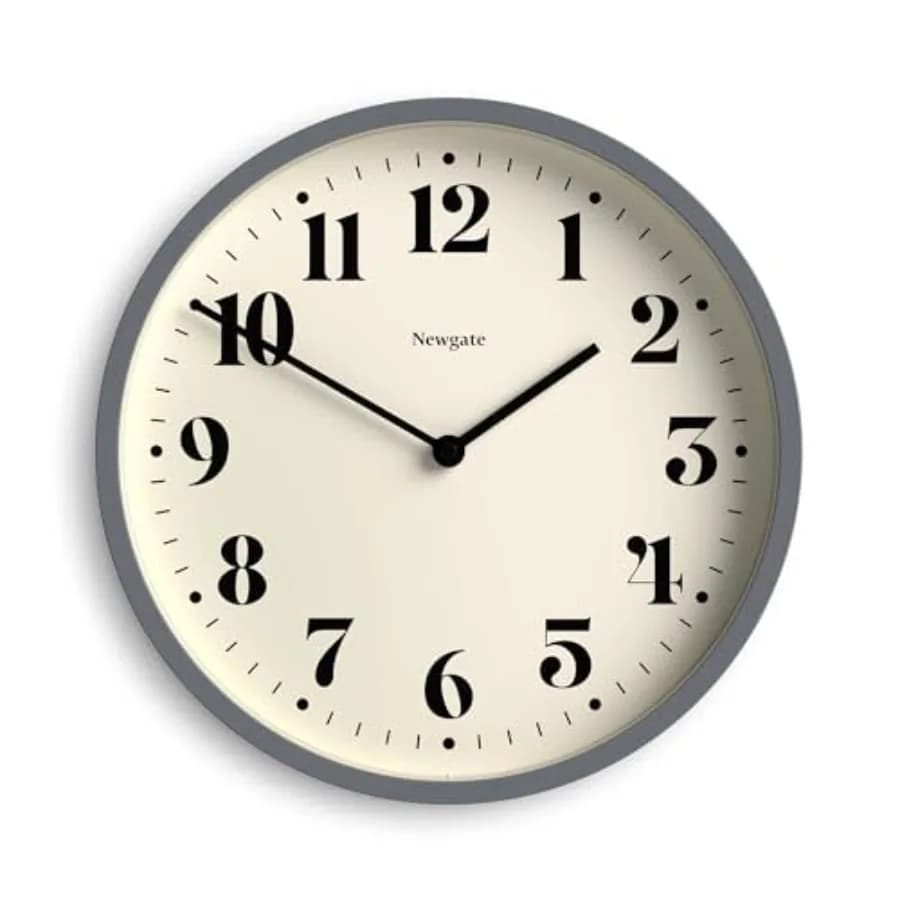 Orologio da Parete Moderno Rotondo per Cucina, Soggiorno o Ufficio, 30cm, Numeri Decorativi Blu Navy, Cornice in Metallo