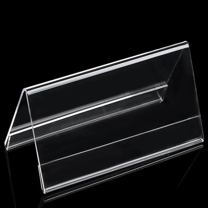 Espositore da tavolo da 10 pezzi in acrilico con cornice in plastica trasparente, porta etichette per cartoline informative per conferenze