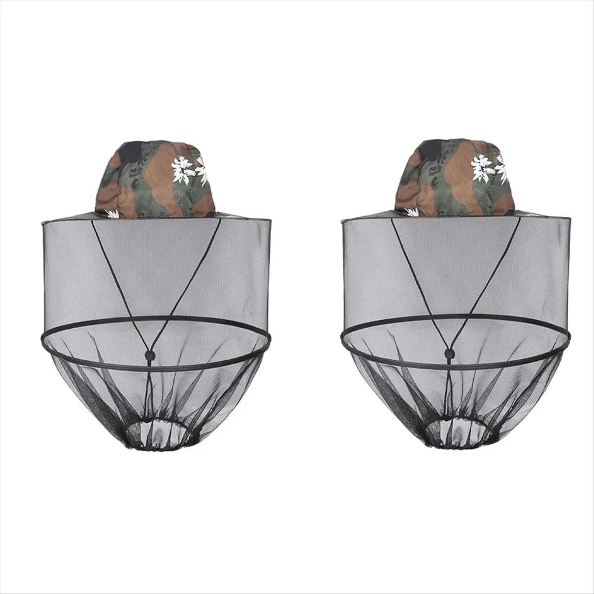 ABST White Flower Outdoor Anti-Mosquito Fishing Net Hat, Suitable for Fishing, Camping and Other Activities