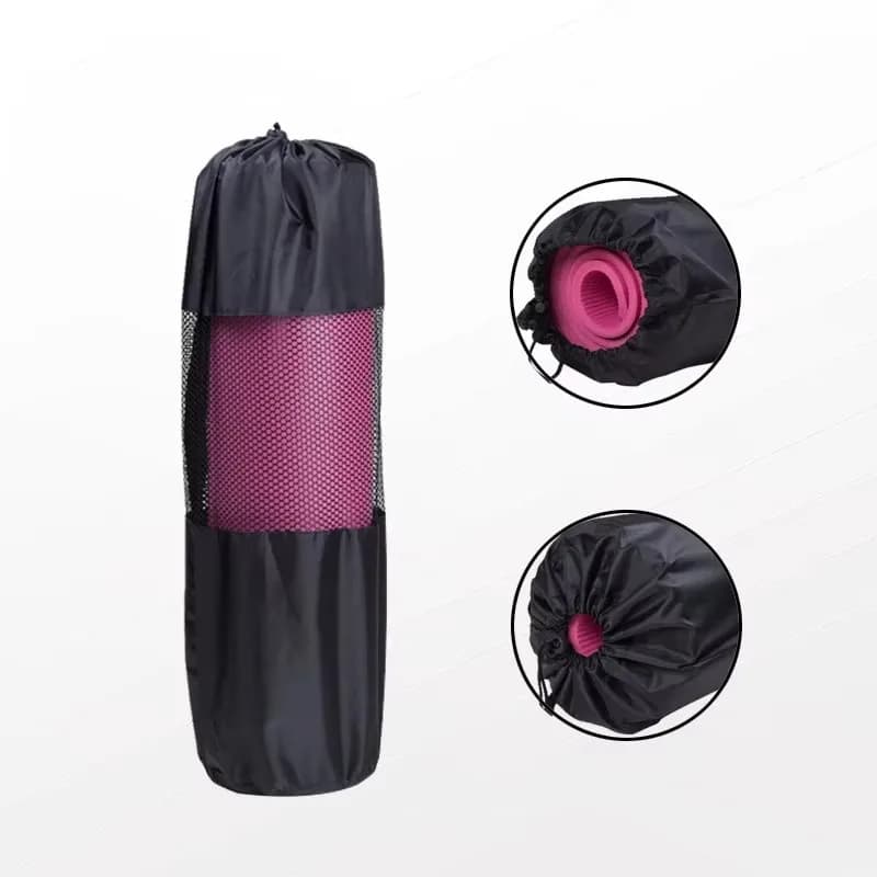 1 PCS Nylon Mesh Yoga Mat Carrier Bag Adjustable Shoulder Strap Pilates Fitness Workout Sports Equipment Storage Carry Bag