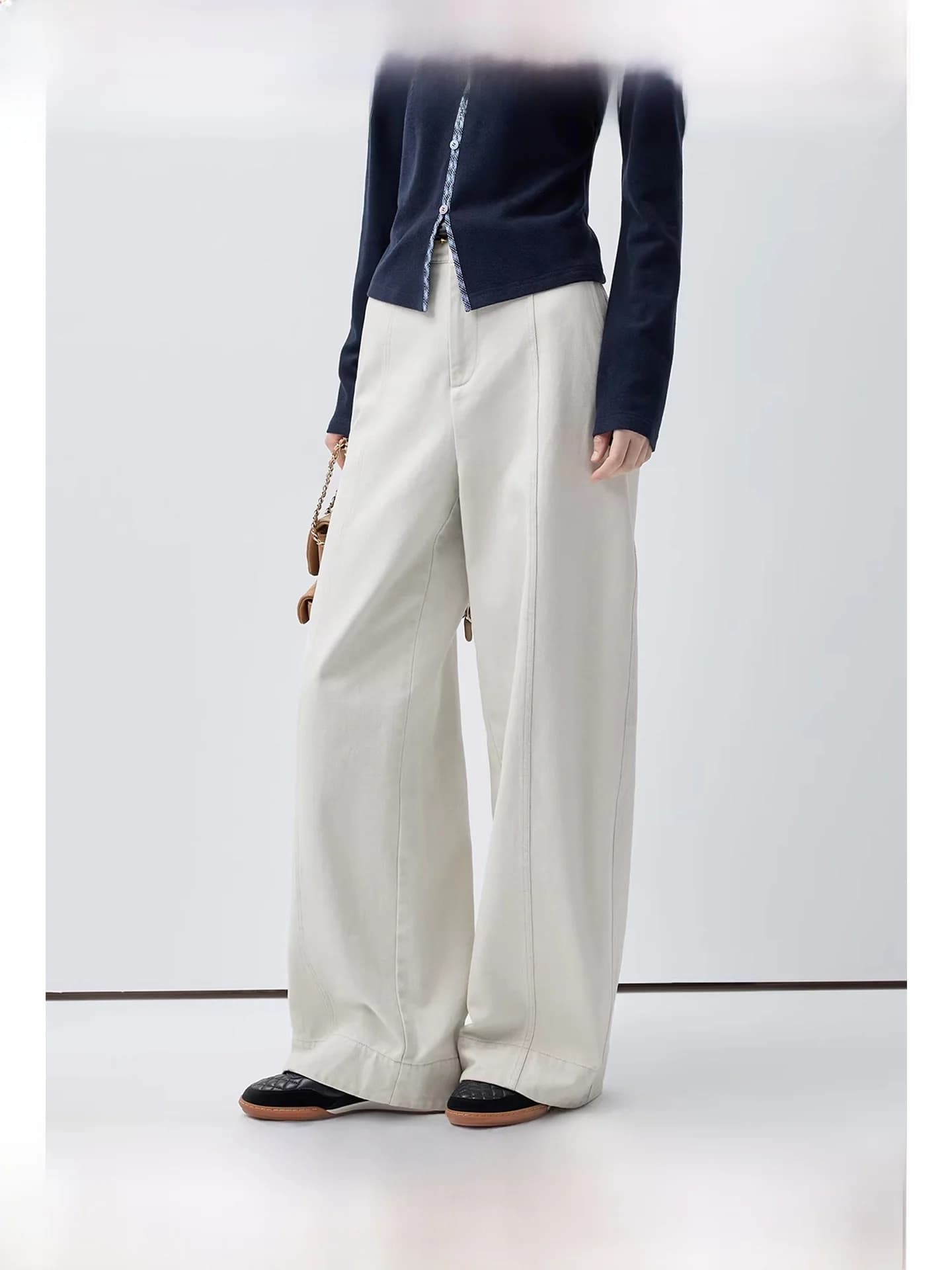 High Waist Wide Leg Pants plus Size Casual Spring New Style Meat Concealing Slimming Women's Clothing Versatile plus Size MM