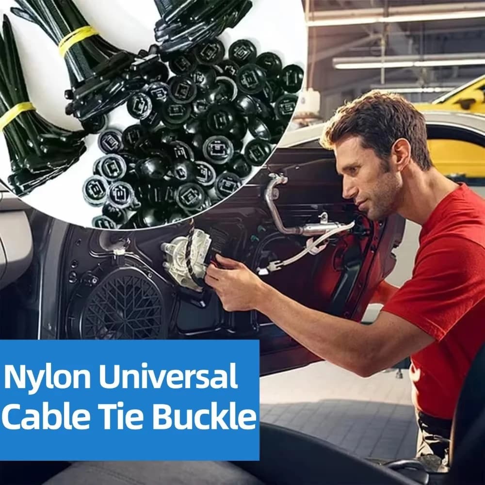 500/50 set Fascette stringicavo in nylon con fibbia, fermagli di ricambio per auto, per parafanghi, bagagliaio, protezione motore, pannello e gestione cavi