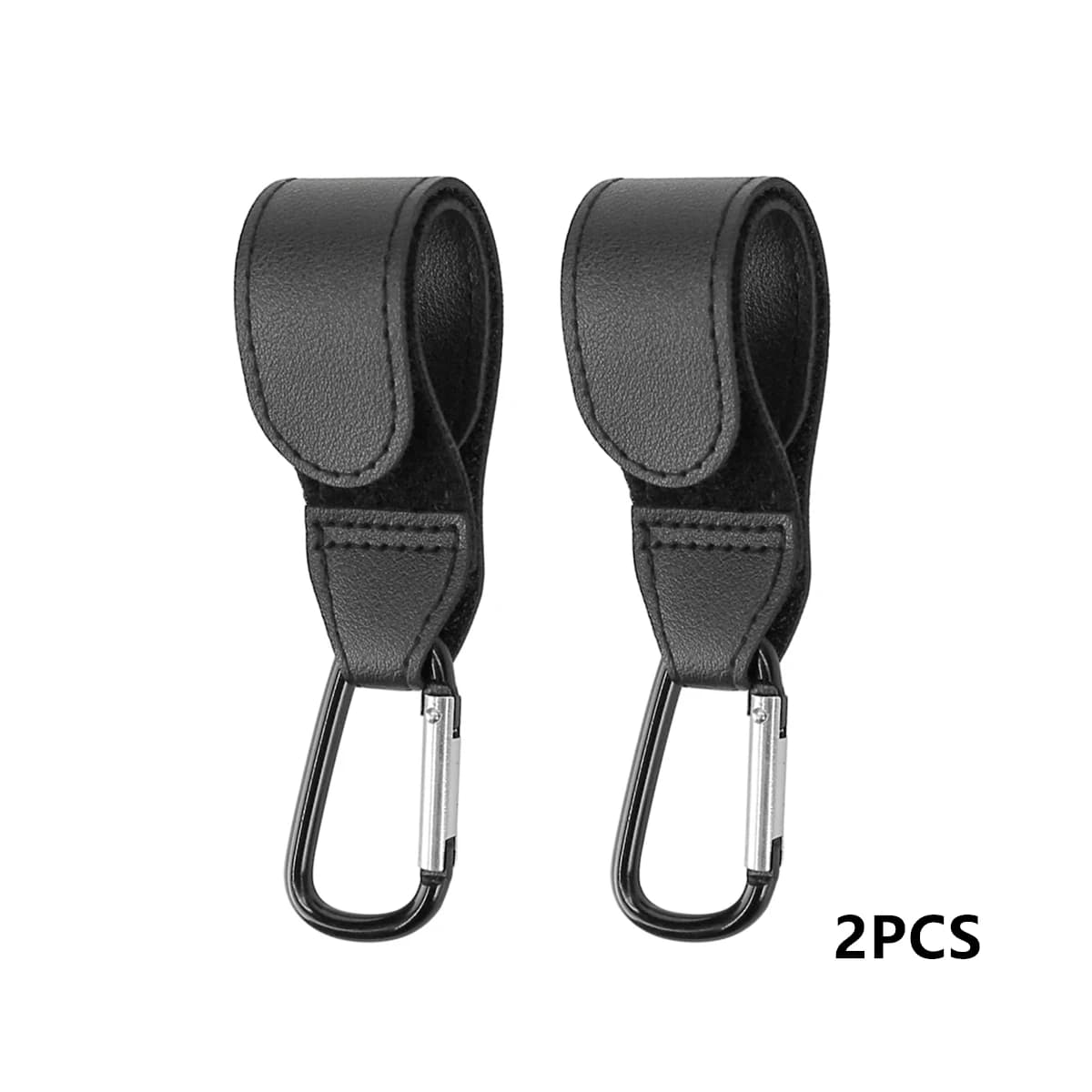 2 pezzi in pelle PU borsa per passeggino gancio per carrozzina ruota girevole a 360 gradi carrello organizzatore gancio per carrozzina accessori per passeggino all'uncinetto
