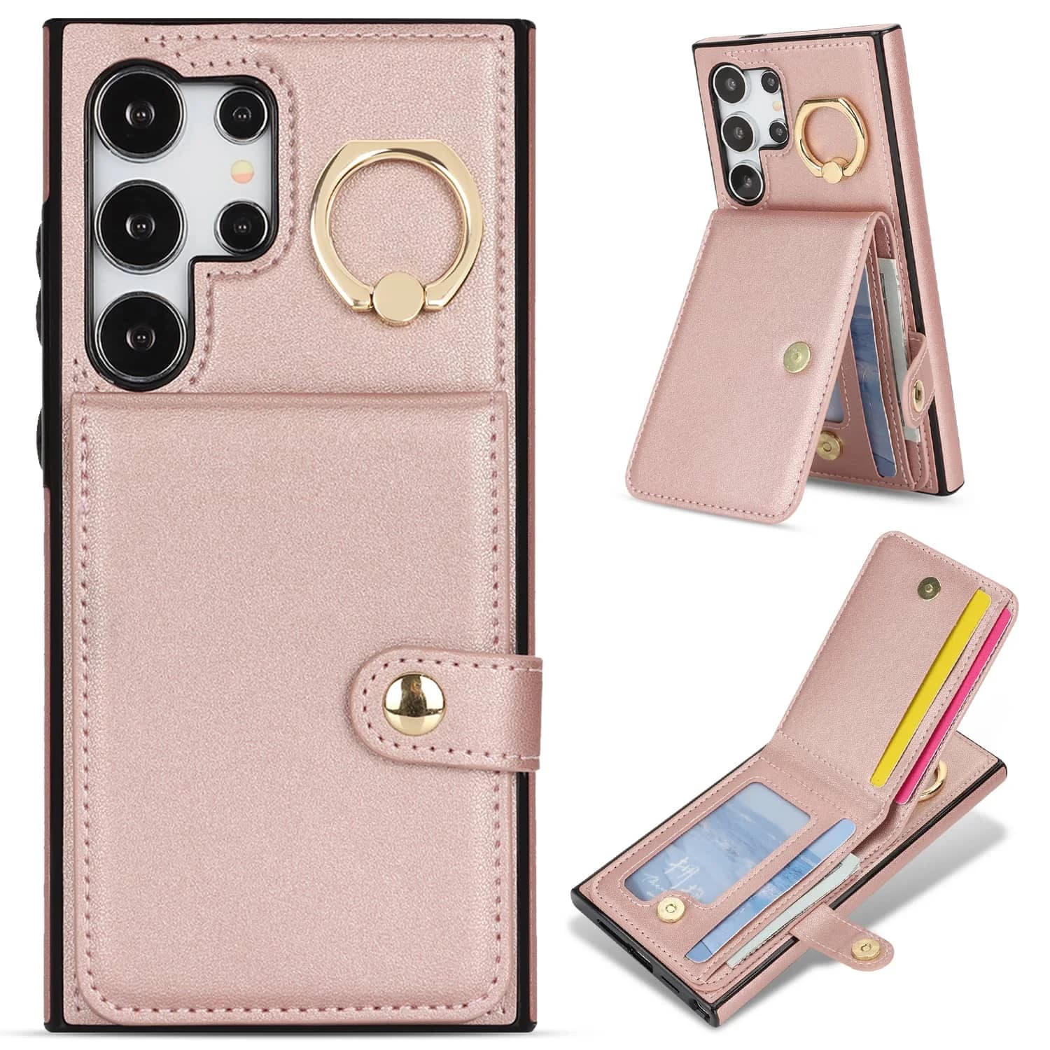 For Samsung Galaxy S24/S23/S22 Ultra/S23 FE/Note 20 Ultra 5G Card Holder, Flip Folio Book Leather Case PU