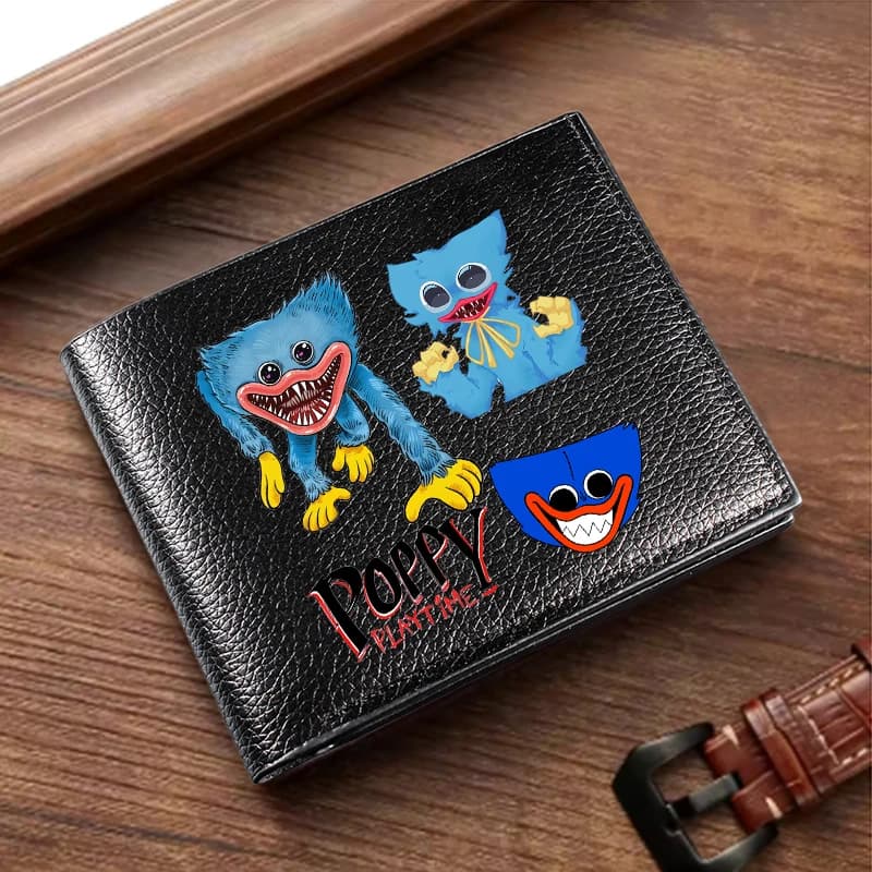 Game Huggy Wuggy Men Pu Wallets Poppy Playtime Short Wallet Kissy Missy Coin Purse Portable Foldable Man Billfold Card Holder