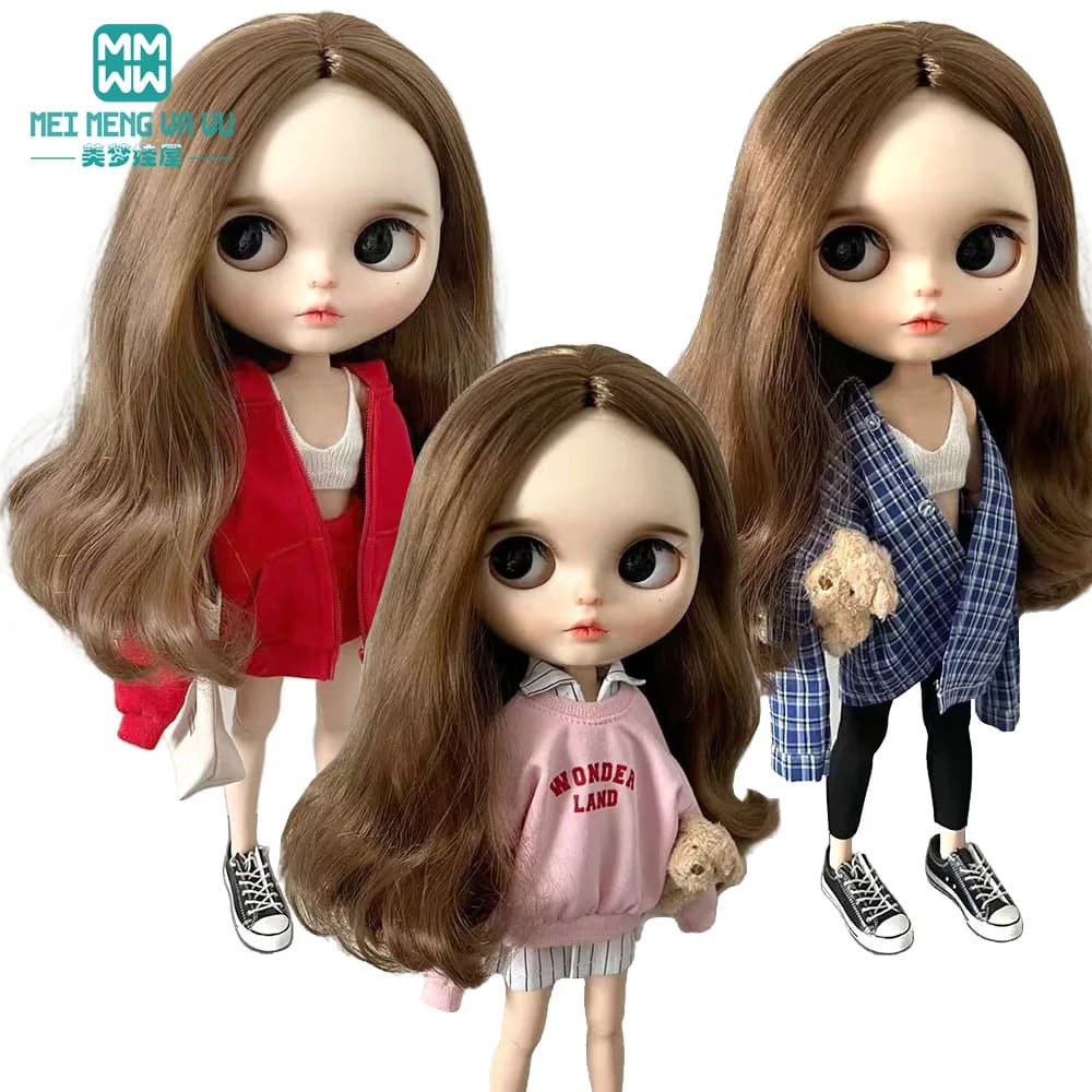 Vestiti per bambole Blyth da 28 cm azon OB22 OB24 Giacca sportiva alla moda rossa, nera, bianca Regalo di giocattoli