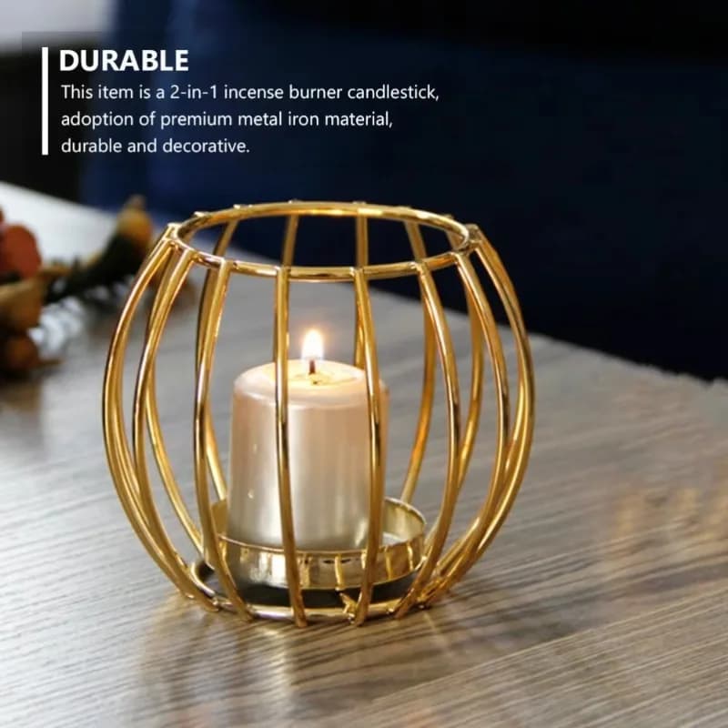 Semplice bruciatore di incenso in metallo gabbia per uccelli moderno oro lampada a olio essenziale candela luce stufa diffusore diffusore di fragranze